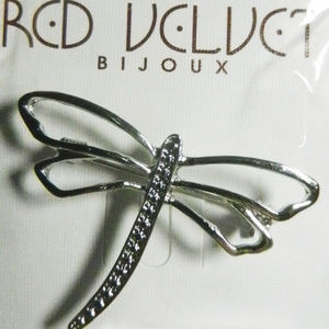 New RED VELVET BIJOUX Dragonfly Brooch